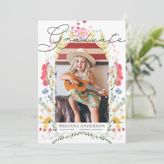 Wildblume Wasserfarben Foto Giro del Malcantone Ab Einladung (Stehend Vorderseite)