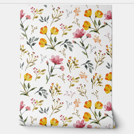 Wildblume Wasserfarben Tapete