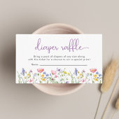 Wildblume Wasserfarben Windeln Raffle Babydusche Begleitkarte