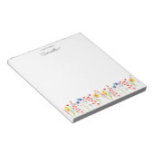 Wildblume Wasserfarbene Blume Personalisiert Notizblock (angewinkelt)