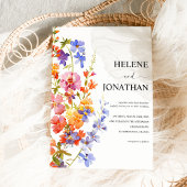 Wildblume Wasserfarbene Blumen Elegante Hochzeit Einladung