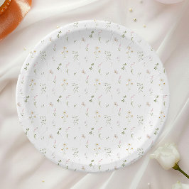 Wildblume Wasserfarbener Frühling Sommer Pappteller