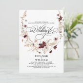 Wildblume Wasserfarbenflorale Hochzeit Einladung (Stehend Vorderseite)