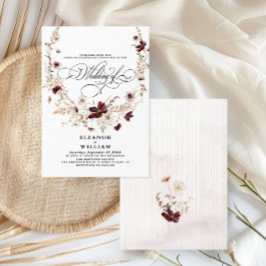 Wildblume Wasserfarbenflorale Hochzeit Einladung