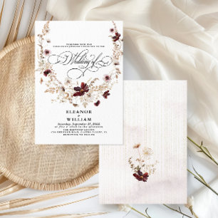 Wildblume Wasserfarbenflorale Hochzeit Einladung