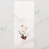 Wildblume Wasserfarbenflorale Hochzeit Menükarte (Rückseite)