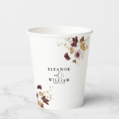 Wildblume Wasserfarbenflorale Hochzeit Pappbecher (Rückseite)