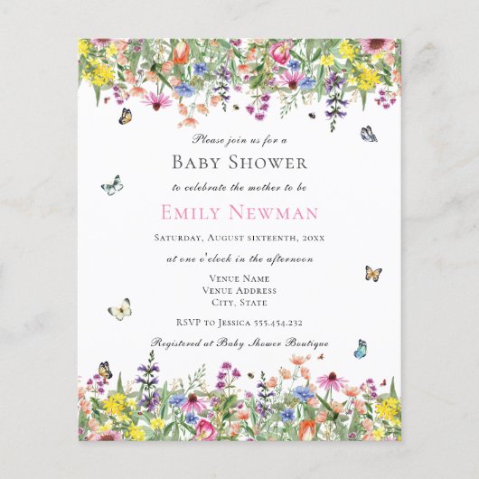 Wildblume Wasserfarbenflorentücher (Vorderseite)