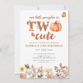 Wildblume Wasserfarbfall Pumpkin 2. Geburtstag Einladung (Vorderseite)