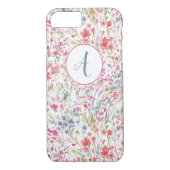 Wildblume Wasserfarbmuster Monogramm Case-Mate iPhone Hülle (Rückseite)