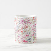 Wildblume Wasserfarbmuster Monogramm Kaffeetasse (Mittel)