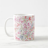 Wildblume Wasserfarbmuster Monogramm Kaffeetasse (Links)