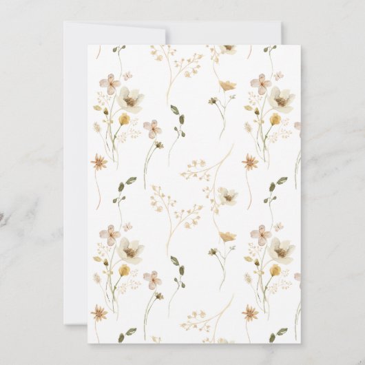 Wildblume Watercolor Arch Wedding Einladung (Rückseite)