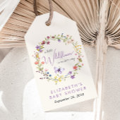 Wildblume Watercolor Baby Dusche Mädchen Danke Geschenkanhänger