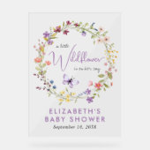 Wildblume Watercolor Baby Dusche Mädchen Willkomme Acrylschild (Vorderseite)