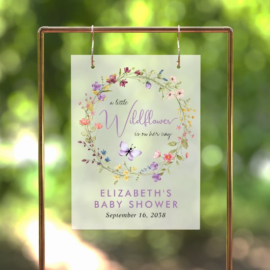 Wildblume Watercolor Baby Dusche Mädchen Willkomme Acrylschild