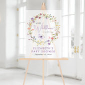 Wildblume Watercolor Baby Dusche Mädchen Willkomme Acrylschild