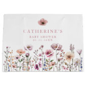 Wildblume Watercolor Baby Showbeutel - Große Große Geschenktüte (Vorderseite)