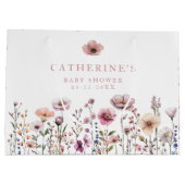 Wildblume Watercolor Baby Showbeutel - Große Große Geschenktüte (Rückseite)