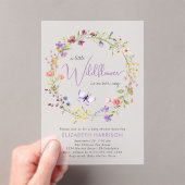 Wildblume Watercolor Babydusche Acryleinladungen (Insitu (Handheld))