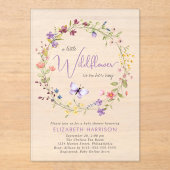 Wildblume Watercolor Babydusche Acryleinladungen (Vorderseite)