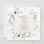 Wildblume Watercolor Babydusche Einladung (Vorderseite)