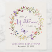 Wildblume Watercolor Babydusche Weinetikett (Einzelnes Label)