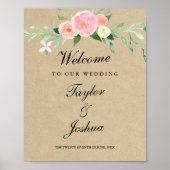 Wildblume Watercolor Begrüßungszeichen Poster (Vorne)