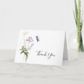 Wildblume Watercolor Blume Bridal Vielen Dank Karte (Vorderseite)