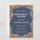 Wildblume Watercolor Boho Chic Probe Abendessen Einladung (Vorderseite)