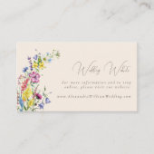 Wildblume Watercolor Boho Wedding Website Begleitkarte (Vorderseite)