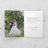 Wildblume Watercolor Border Wedding Foto Dankeskarte (Innenseite)