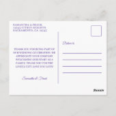 Wildblume Watercolor Border Wedding Vielen Dank Postkarte (Rückseite)