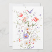 Wildblume Watercolor Botanische Frühjahrssonne Einladung (Rückseite)