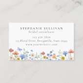 Wildblume Watercolor Bridal Consultant Visitenkarte (Rückseite)
