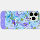 Wildblume Watercolor Bush Romantic Blue Case-Mate iPhone Hülle (Rückseite (Horizontal))