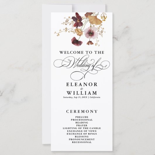 Wildblume Watercolor Calligraphy Wedding (Vorderseite)