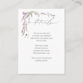 Wildblume Watercolor Calligraphy Wedding Details Begleitkarte