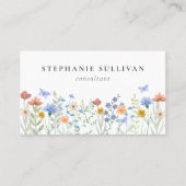 Wildblume Watercolor Consultant Visitenkarte (Vorderseite)