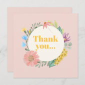 Wildblume Watercolor Dankeskarte (Vorne/Hinten)