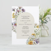 Wildblume Watercolor Einladung (Stehend Vorderseite)