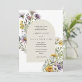 Wildblume Watercolor Einladung (Stehend Vorderseite)