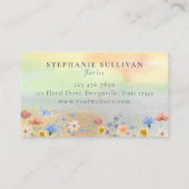 Wildblume Watercolor Florist Visitenkarte (Rückseite)