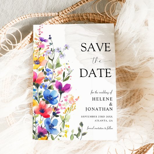 Wildblume Watercolor Garden Save The Date