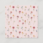 Wildblume Watercolor Garden Square Umschließungska Begleitkarte (Rückseite)