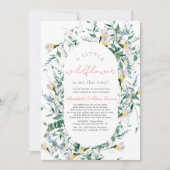 Wildblume Watercolor Girl Babydusche per Mail Einladung (Vorderseite)