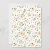 Wildblume Watercolor GOLD Calligraphy Kinderdusche Einladung (Rückseite)