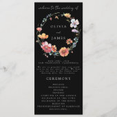 Wildblume-Watercolor-Hochzeit Programm (Vorderseite)