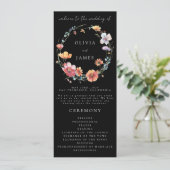 Wildblume-Watercolor-Hochzeit Programm (Stehend Vorderseite)