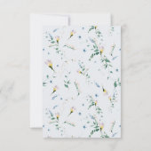 Wildblume Watercolor Hochzeitskarte Einladung (Rückseite)